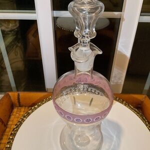 Antique Vintage Victorian Hand Blown Glass Decanter w/Stopper